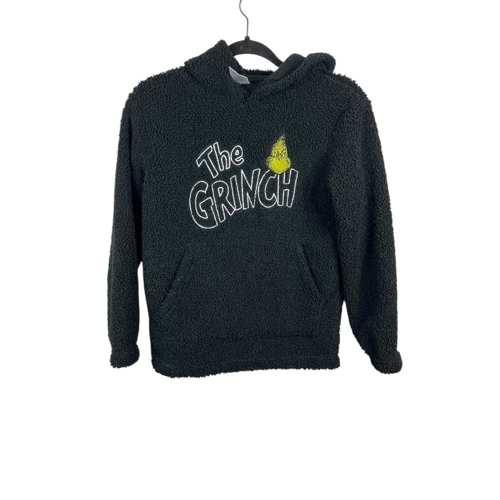NWT - The Grinch Girls black Sherpa hoodie - Size Medium